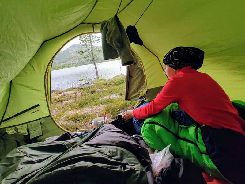 Drying your socks in the tent while you sleep can help you keep your feet dry during hikes